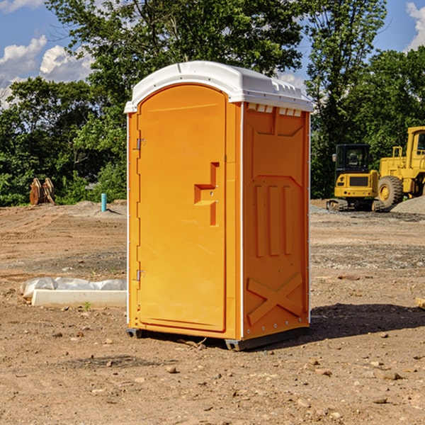 how often are the portable restrooms cleaned and serviced during a rental period in Tollette